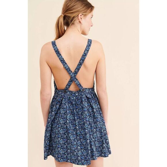 Free People Sunny Day Red Gingham Floral Embroidered Mini Dress size XS NWT - Picture 1 of 8